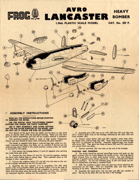 Коробка FROG 359P AVRO Lancaster, IMA, 1959